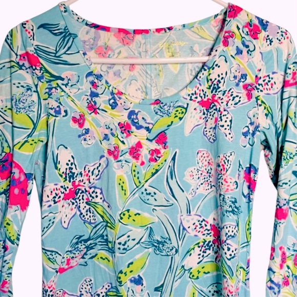 EUC Lilly Pulitzer Beacon Dress Bali Blue Sway This Way Size Small NWT - Picture 7 of 9